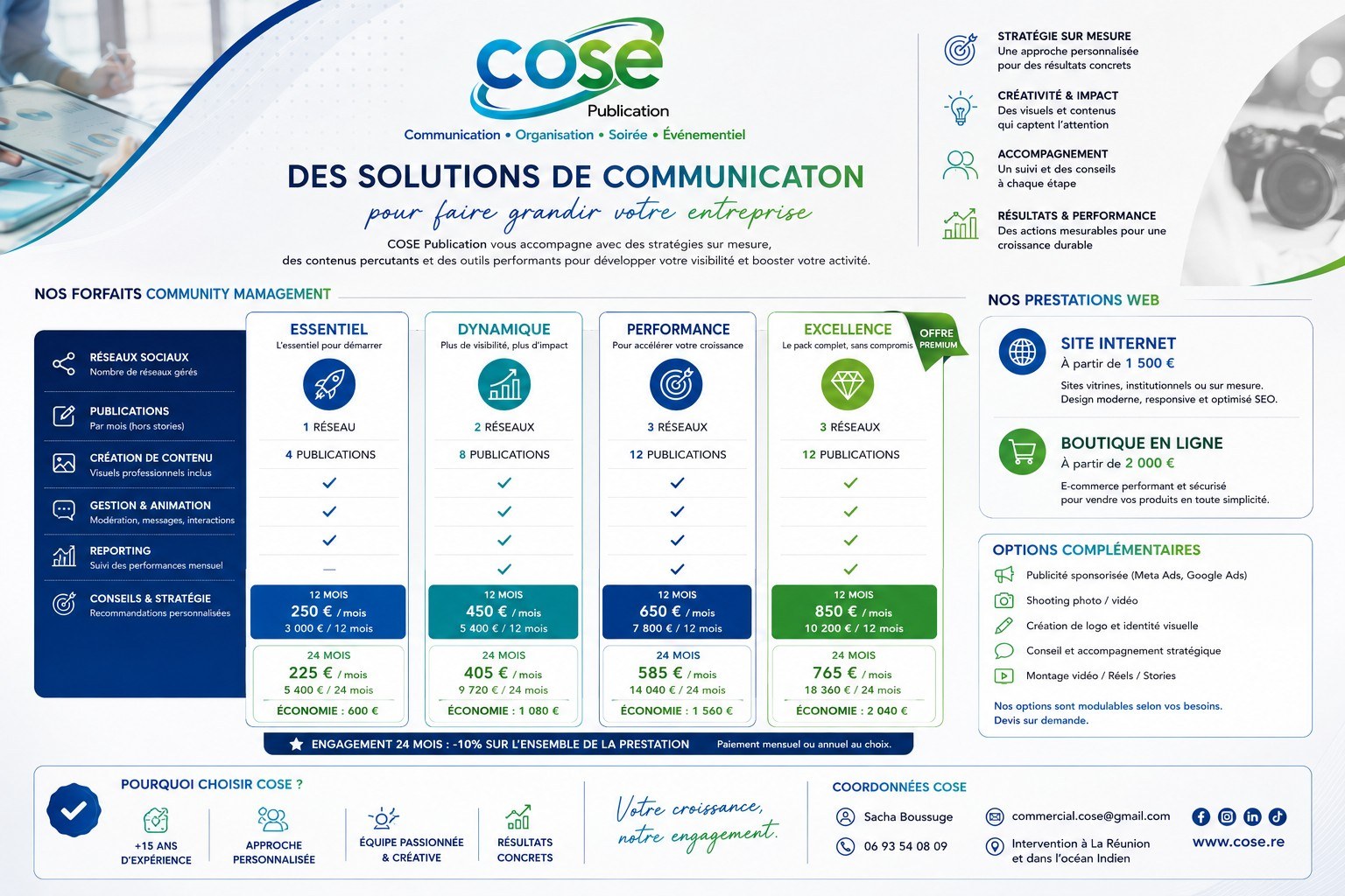 Présentation des forfaits COSE